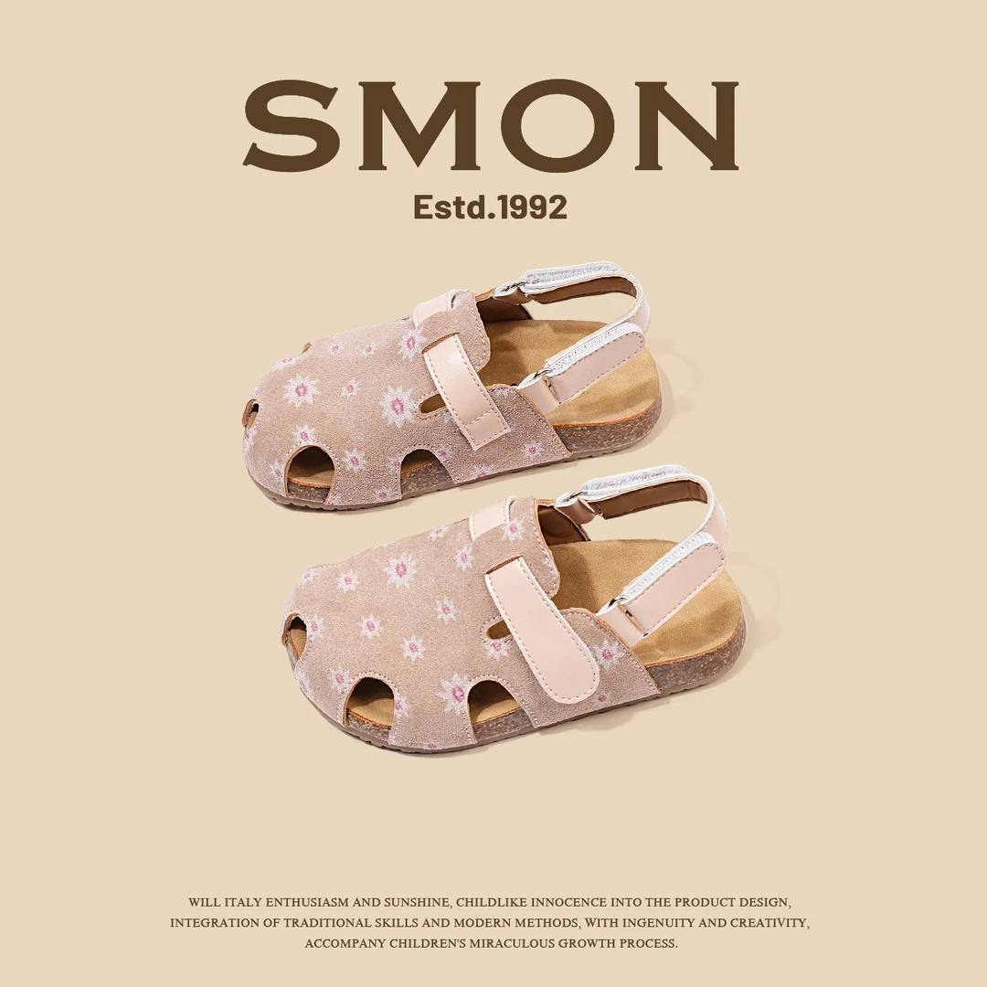 书萌儿童凉鞋夏季新款女童公主鞋镂空包头宝宝鞋女小童软底勃肯鞋