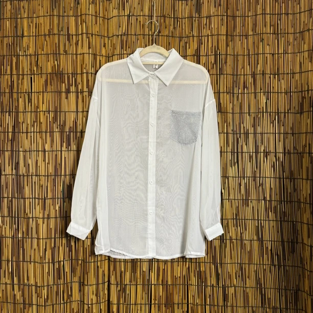 时尚休闲百搭衬衫设计小众长袖衬衫优雅气质宽松衬衣