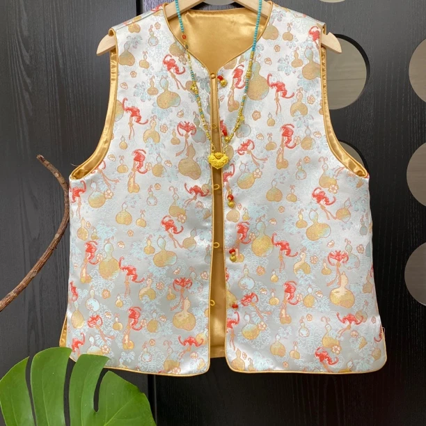 小葫芦 宋锦织花 新中式重工 春新马甲