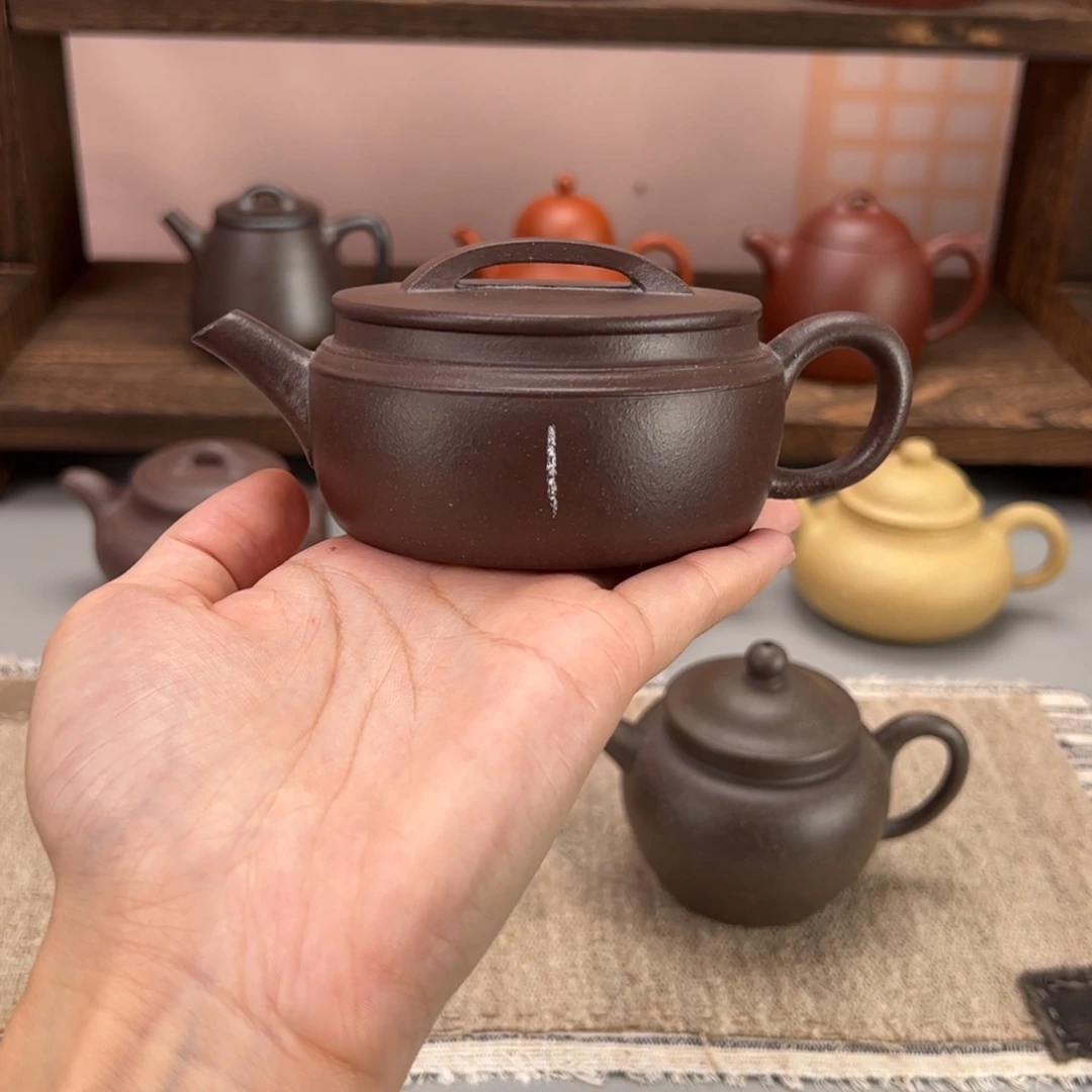轮***廓茶杯紫砂天青泥平肩汉瓦微暇