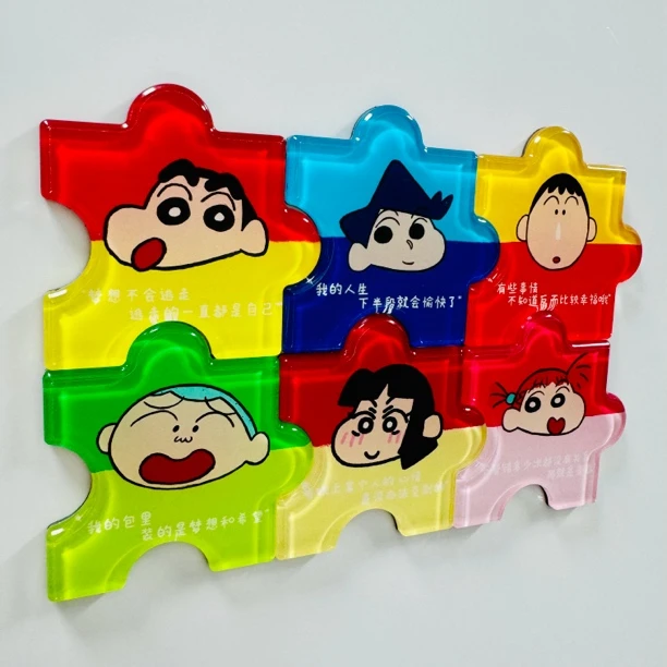 可爱小新仿滴胶卡通周边满磁冰箱贴个性创意拼图款DIY装饰品6cm