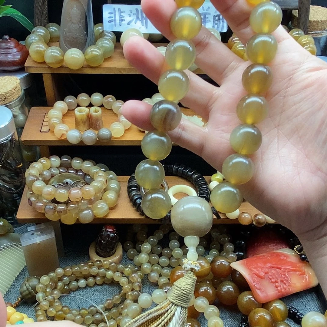 非金属18mm黑青料非洲黑斑羊角手持