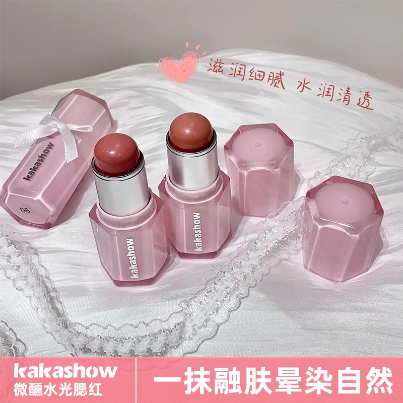 kakashow微醺水光腮红一抹融肤晕染自然韩系嫩妹感水润清透腮红棒