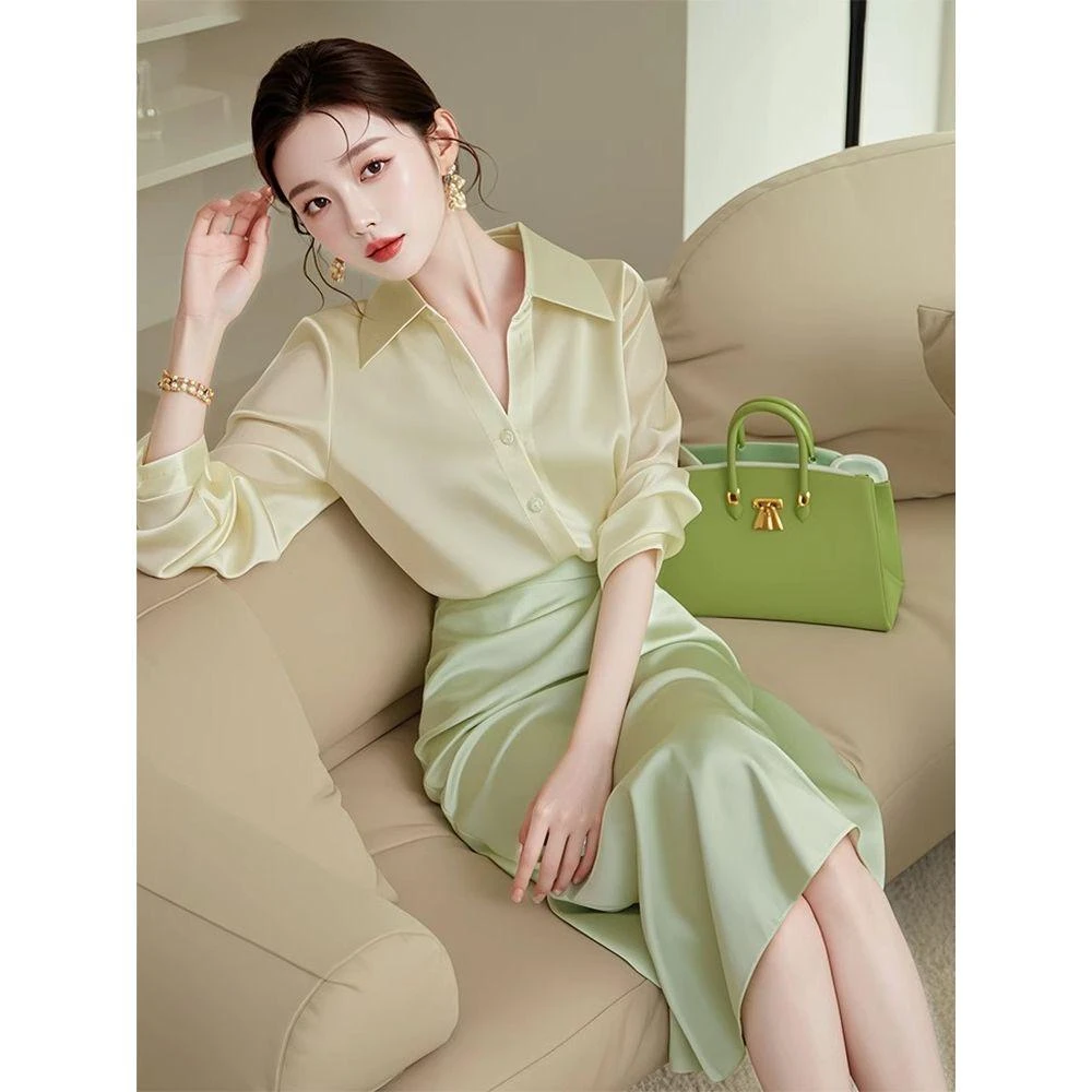 搭配一整套轻熟气质小香风2025年新款衬衫半身裙时尚套装通勤女装