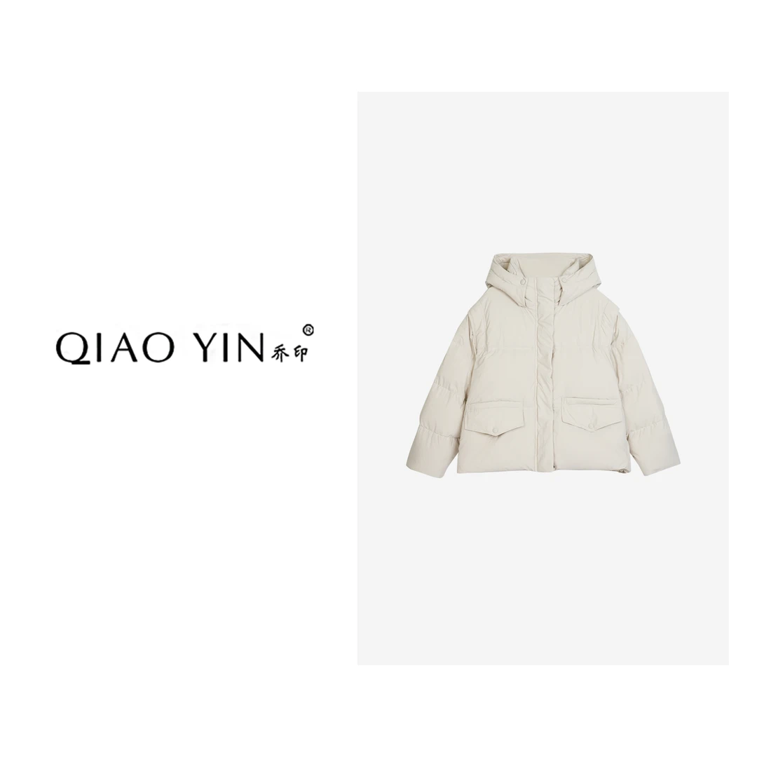 QIAO YIN"羽绒服“时尚百搭气质休闲冬季加绒羽绒外套QY28677
