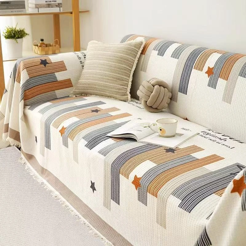 华夫格懒人沙发巾套罩沙发巾全包万能四季通用沙发毯盖防滑防猫抓
