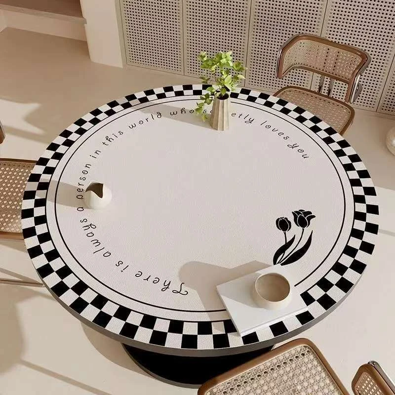 A59号链接小圆桌圆形茶几免洗防油防水桌垫轻奢高级感餐桌保护垫