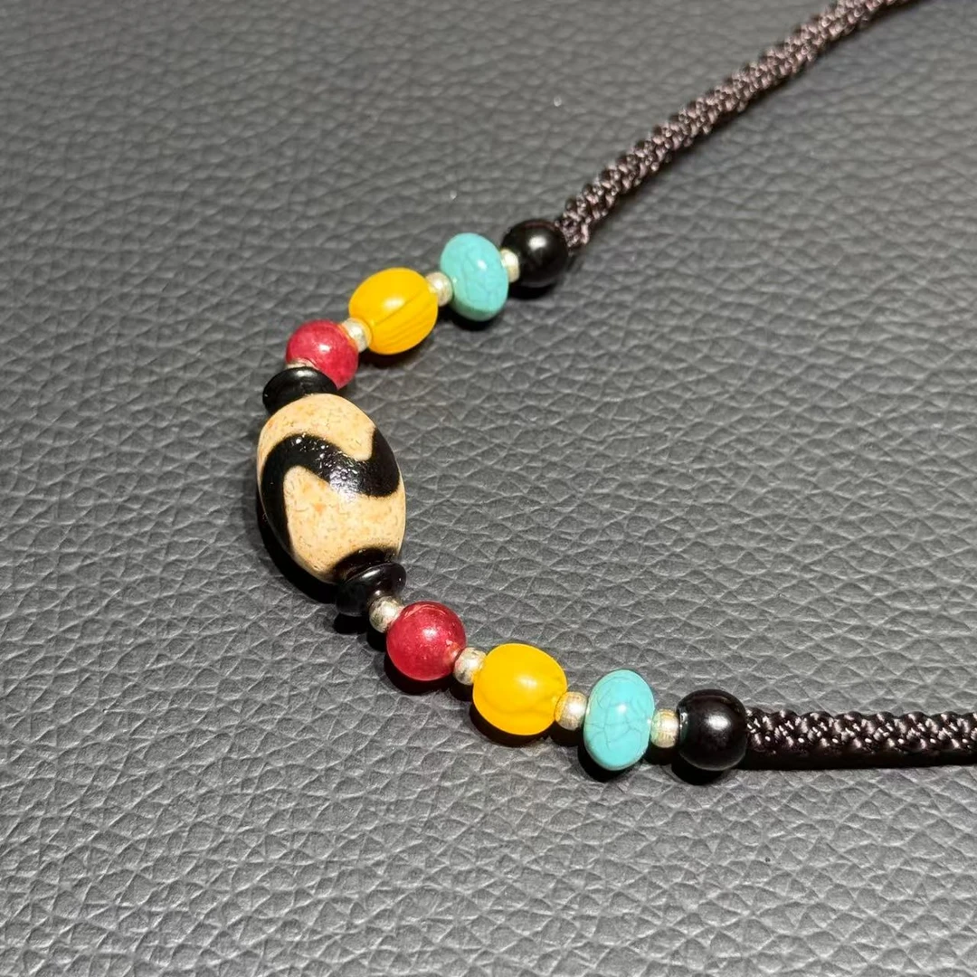 【藏传】虎牙坛城天珠锁骨链时尚吊坠百搭