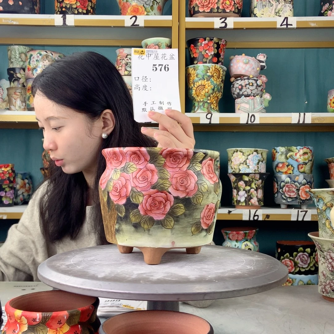 陶景德镇手工花盆576