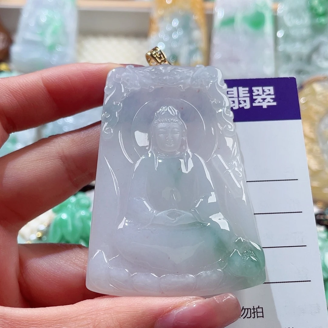 颈饰18K金镶嵌翡翠翡翠