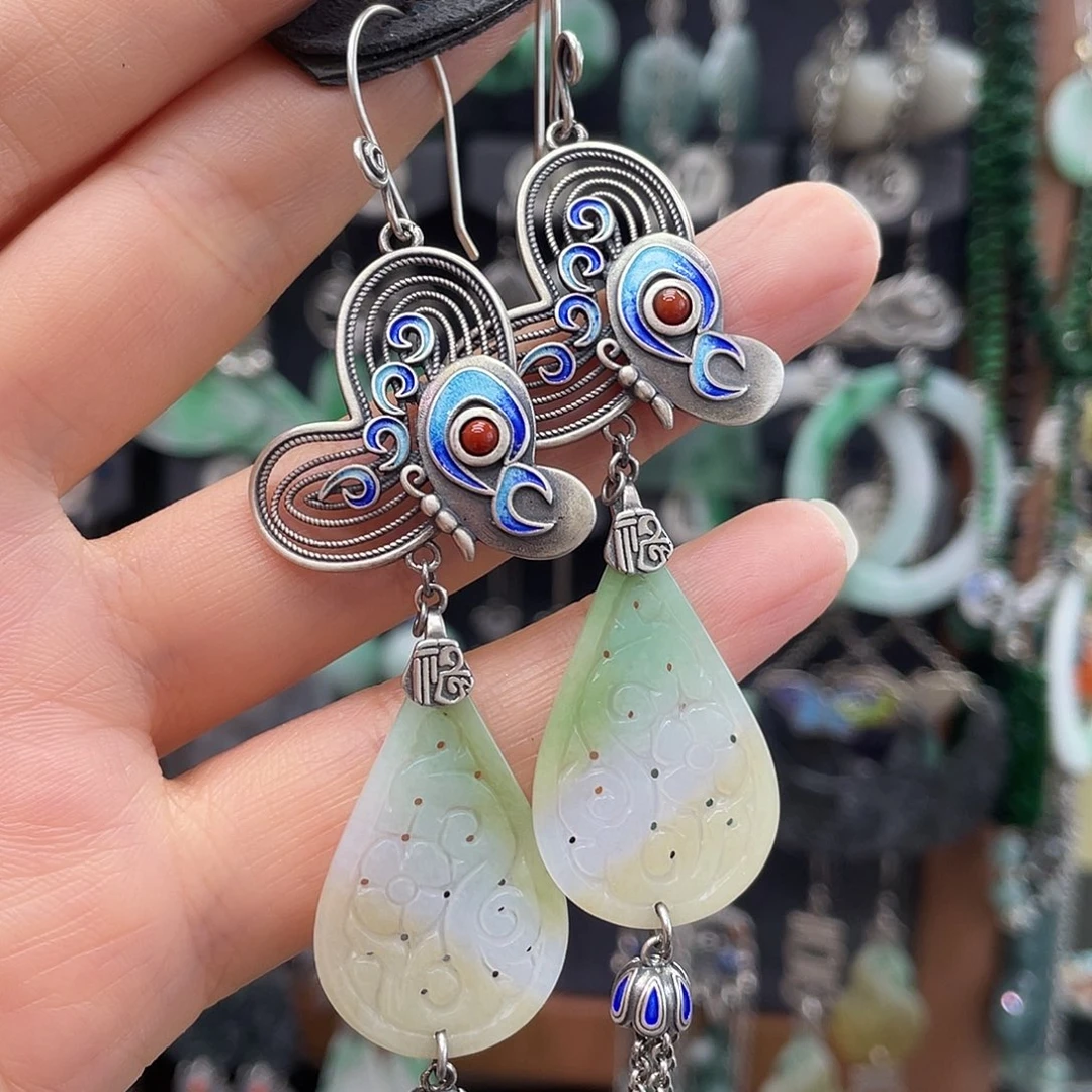 翡翠银S925镶嵌耳饰李*蕾222hhgggh