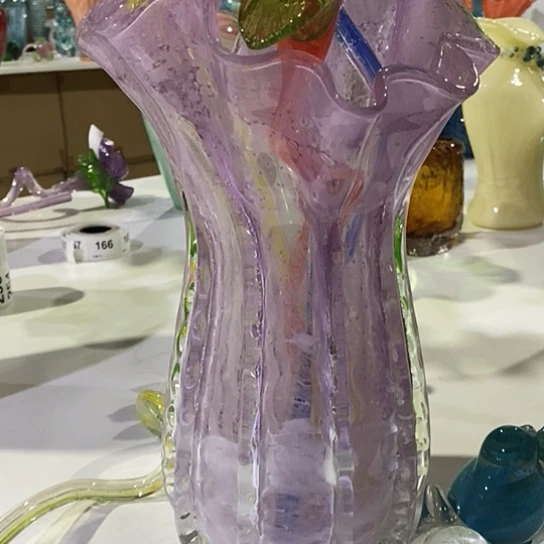 琉璃高度32厘米夜光琉璃白菜花瓶