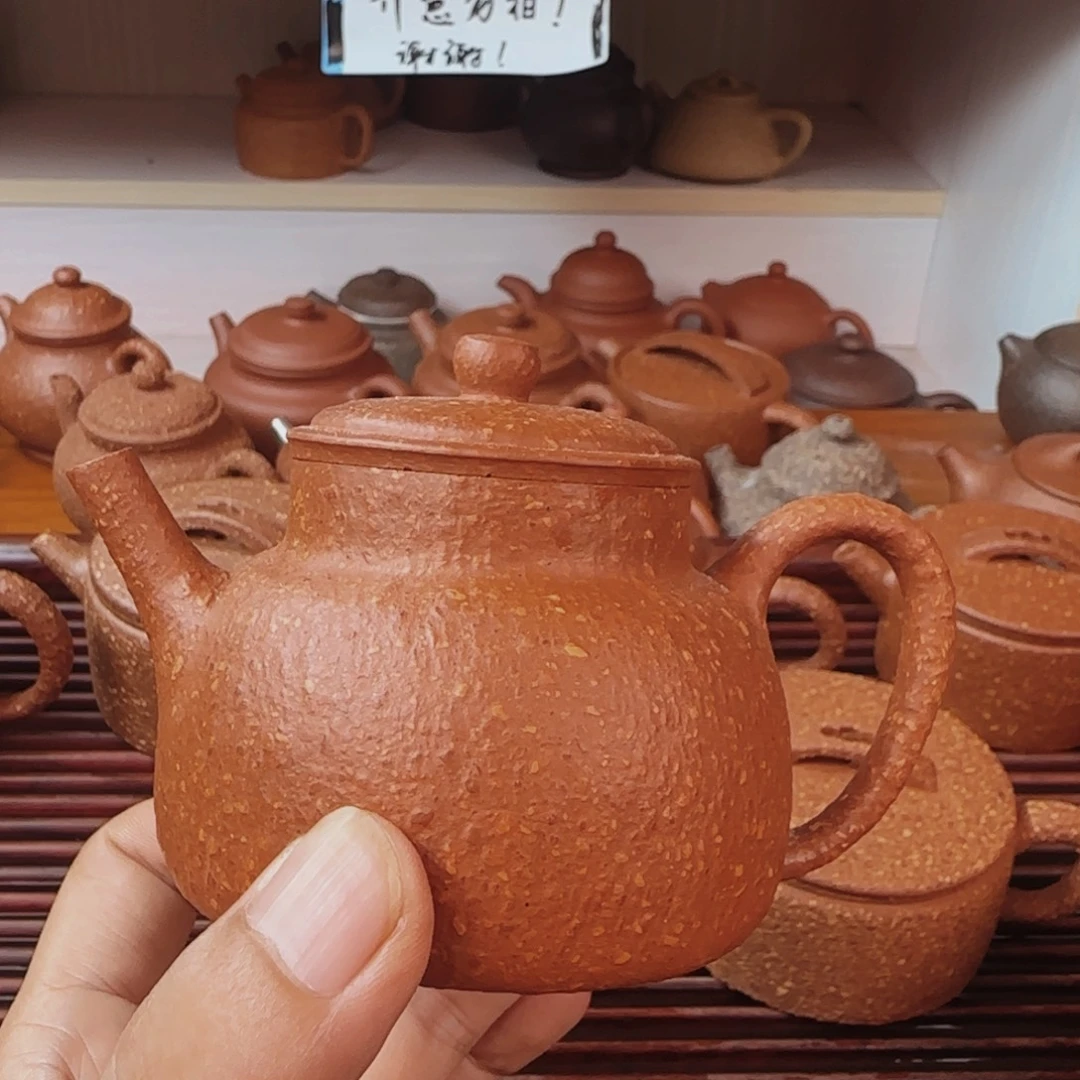 紫砂茶壶八目红降言心德钟130cc