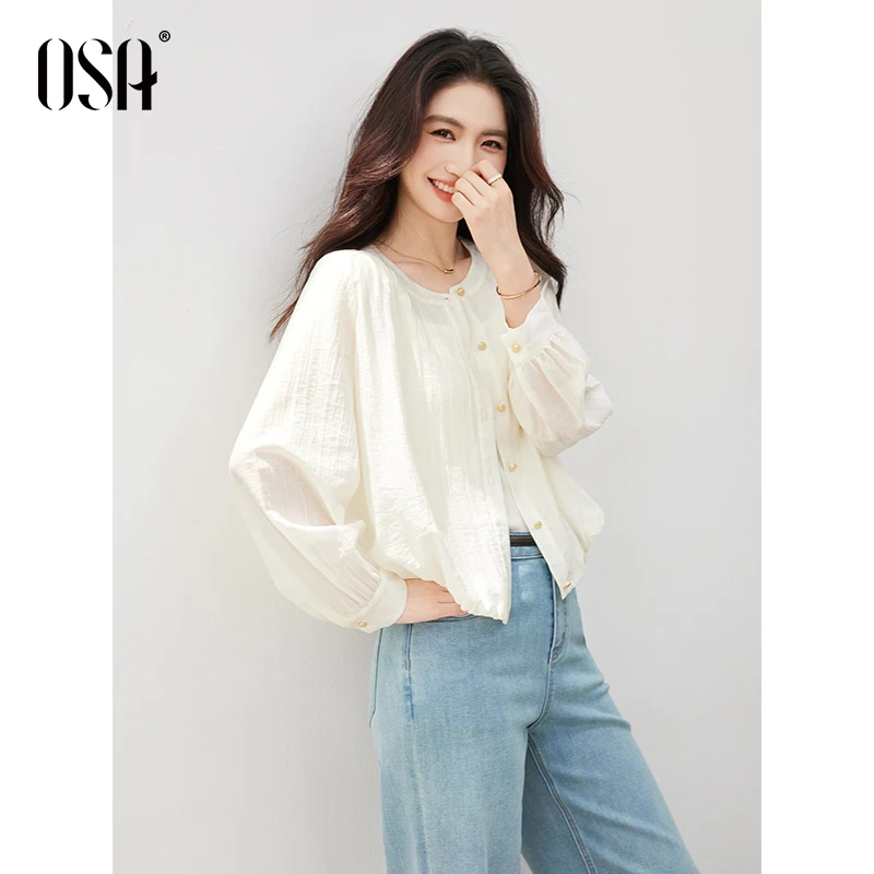 【OSA/欧莎】轻薄肌理感宽松显瘦空调衫外套S125C25002