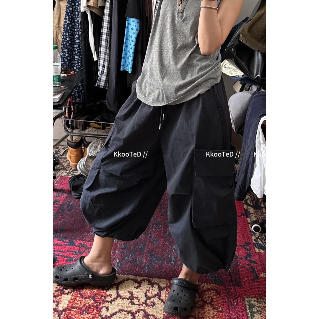 KkK【登山/  】 廓形复古美式多口袋工装裤八分裤九分裤
