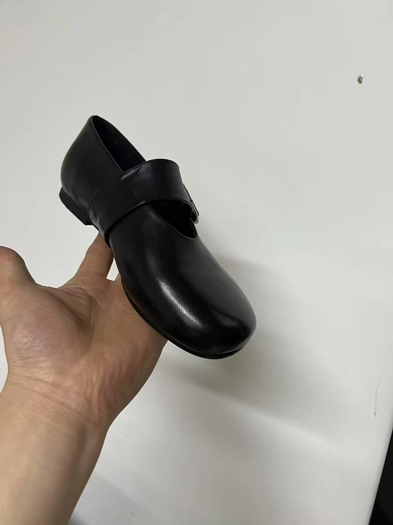 玛丽珍鞋休闲鞋浅口中跟时尚圆头纯色豆豆鞋单鞋黑色