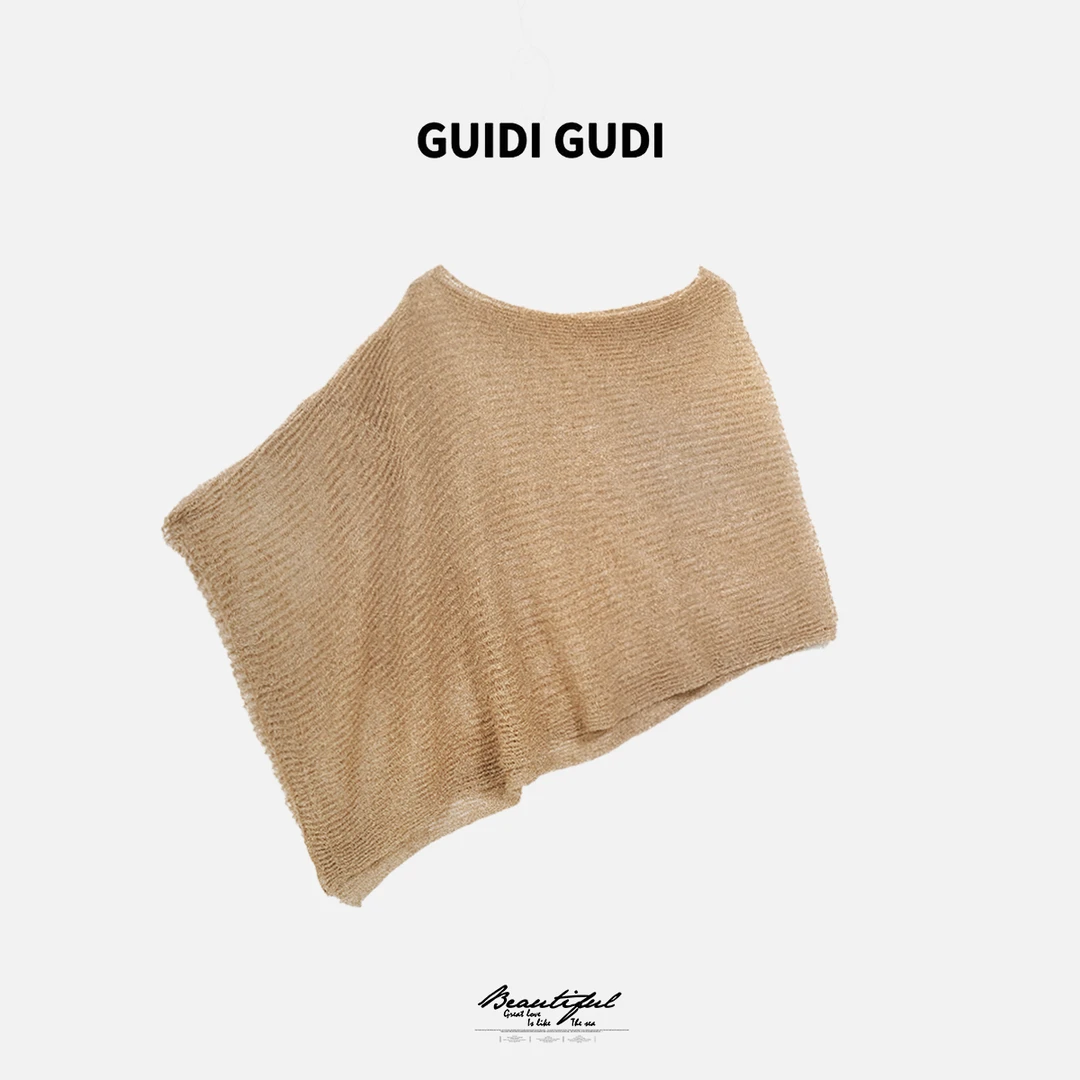 GUIDI GUDI【小森花同】休闲韩版针织长袖外套/黄加蓝