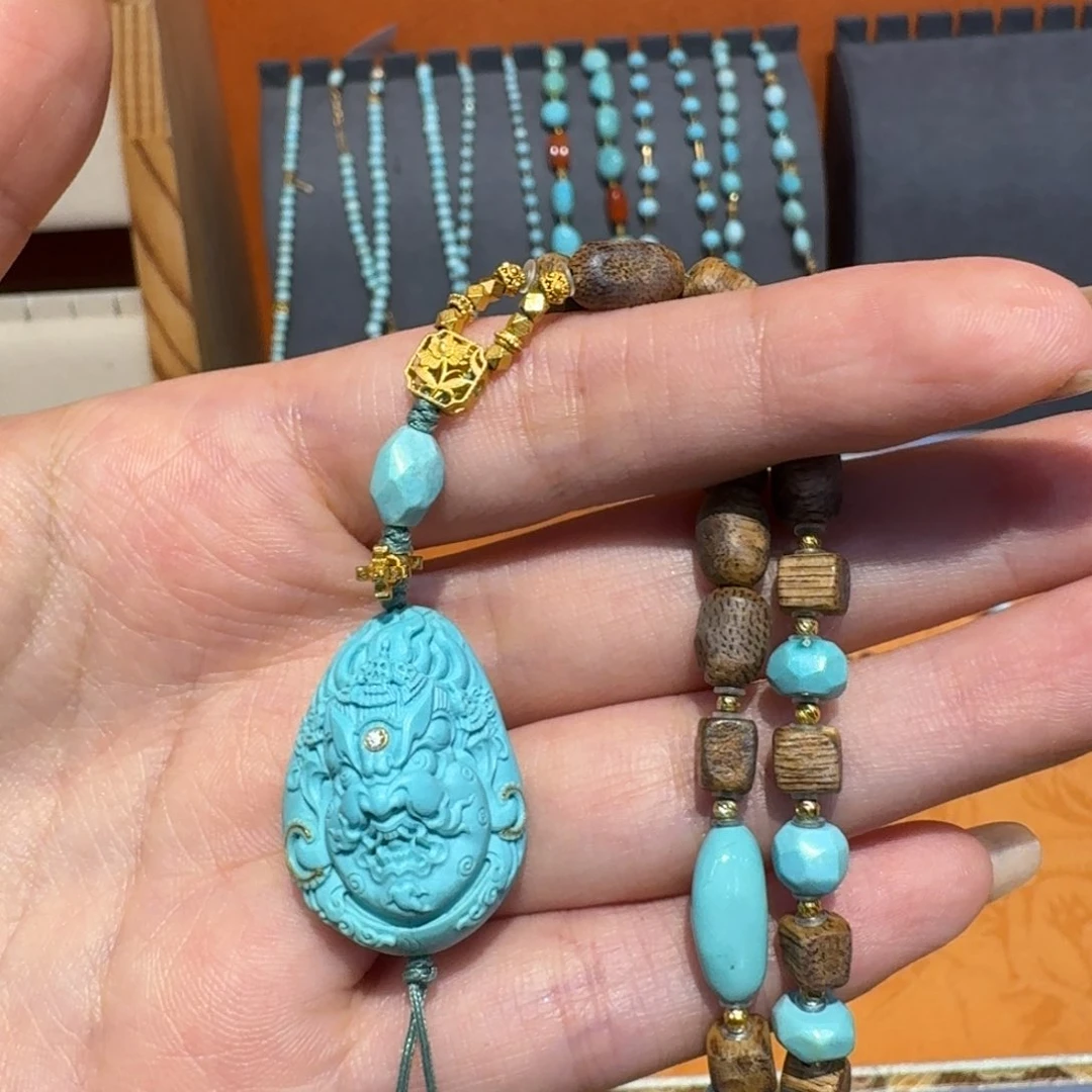 绿松石18K金镶嵌项链