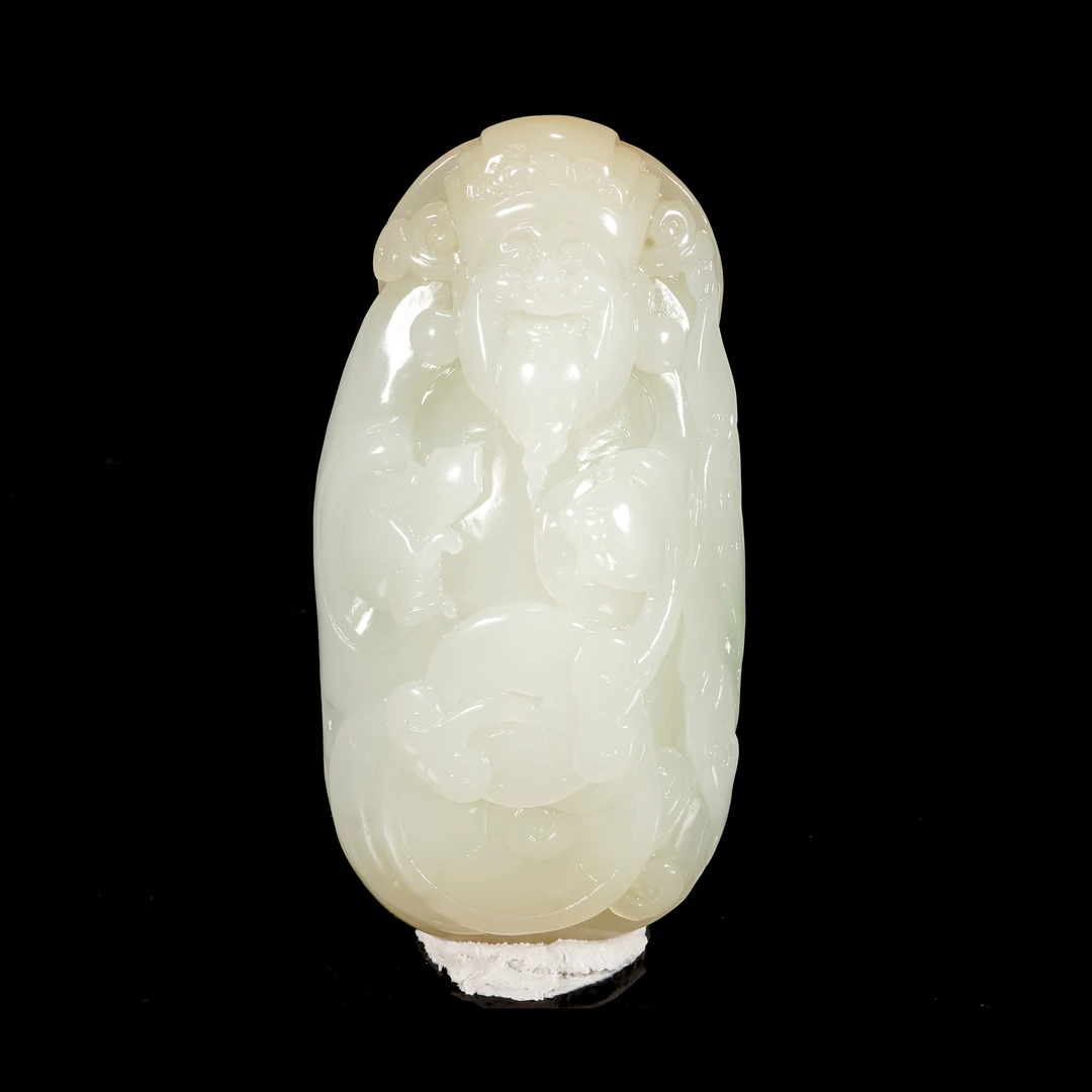 LOT.010和田玉雕财神暖手/X3439