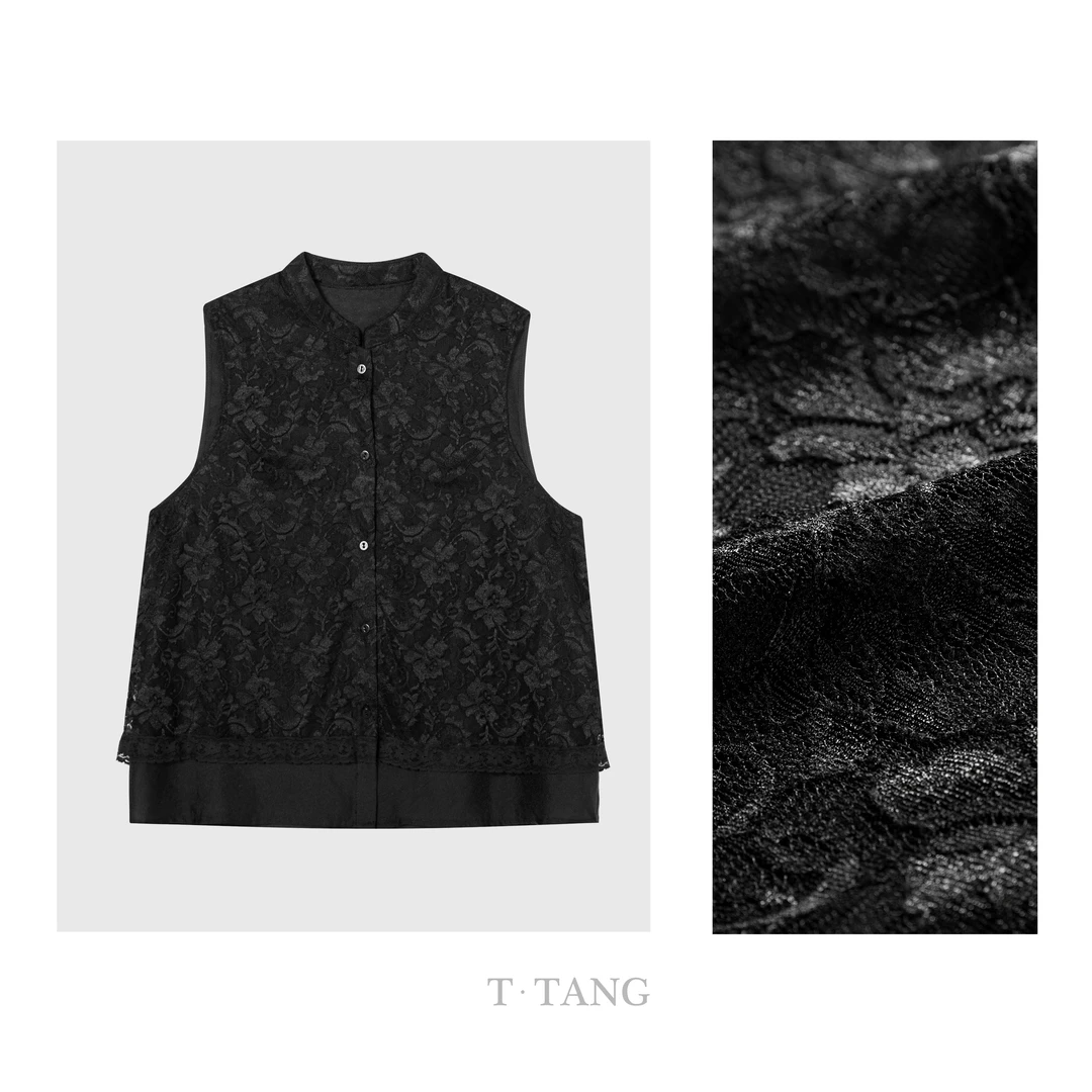 秋季新款立体粗纱水柔蕾丝铜氨丝里布国风气质百搭蕾丝衫【7063】