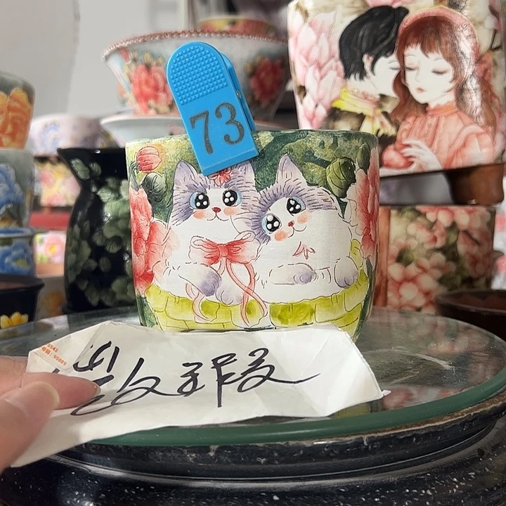 景德镇手绘花盆 满38包邮