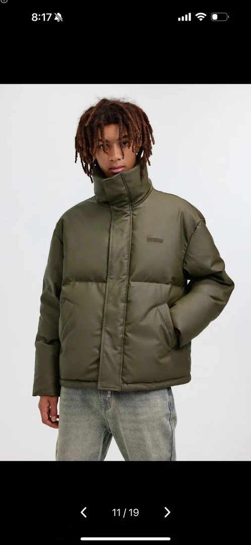 超好看爆款皮棉服羽羽闭眼拍