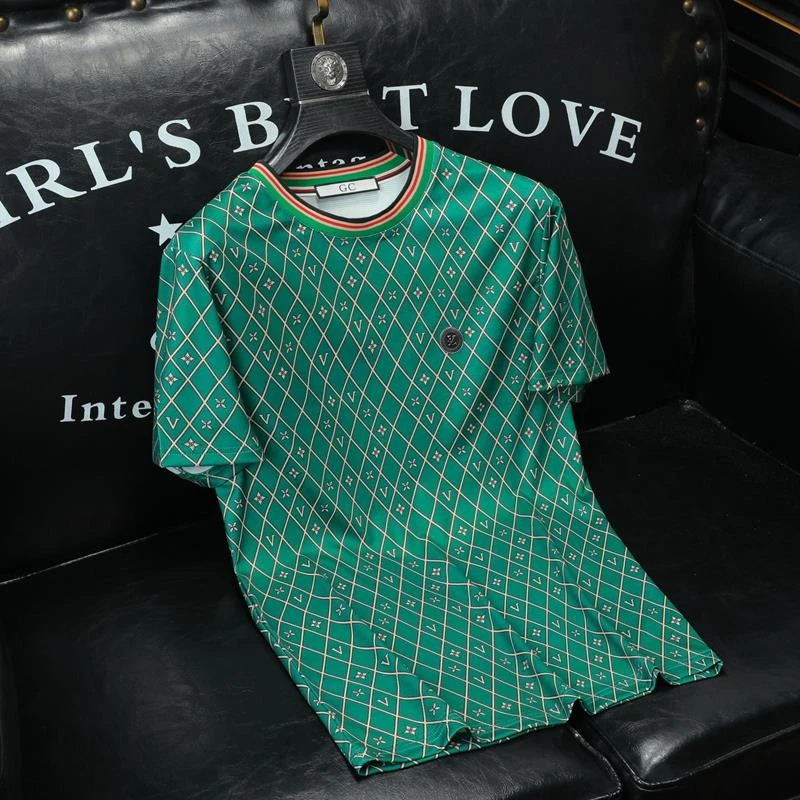 Mandsibil曼德西比利印花短袖t恤男士圆领修身潮流2025夏季新款