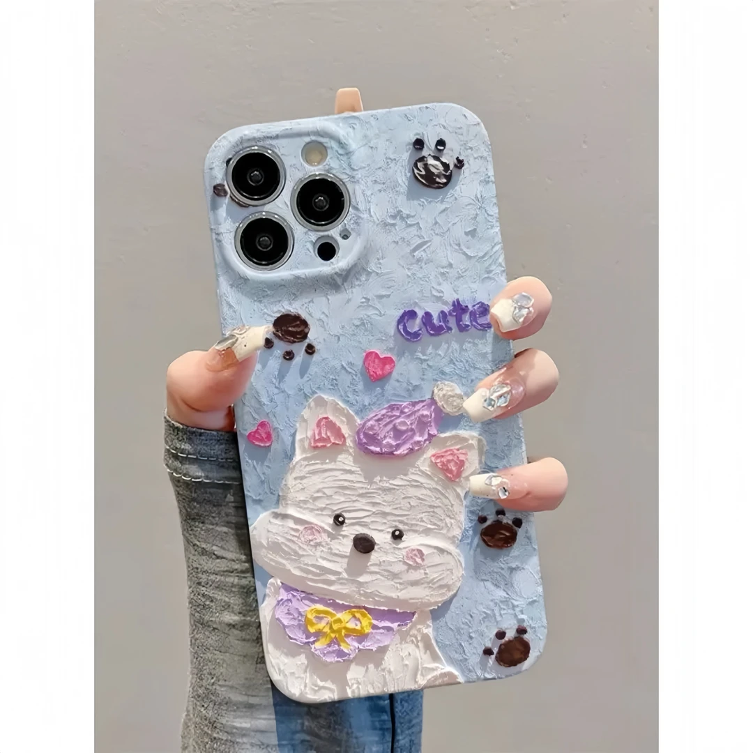 BANCA油画西高地新款适用苹果17/16菲林手机壳华为vivo小米15oppo