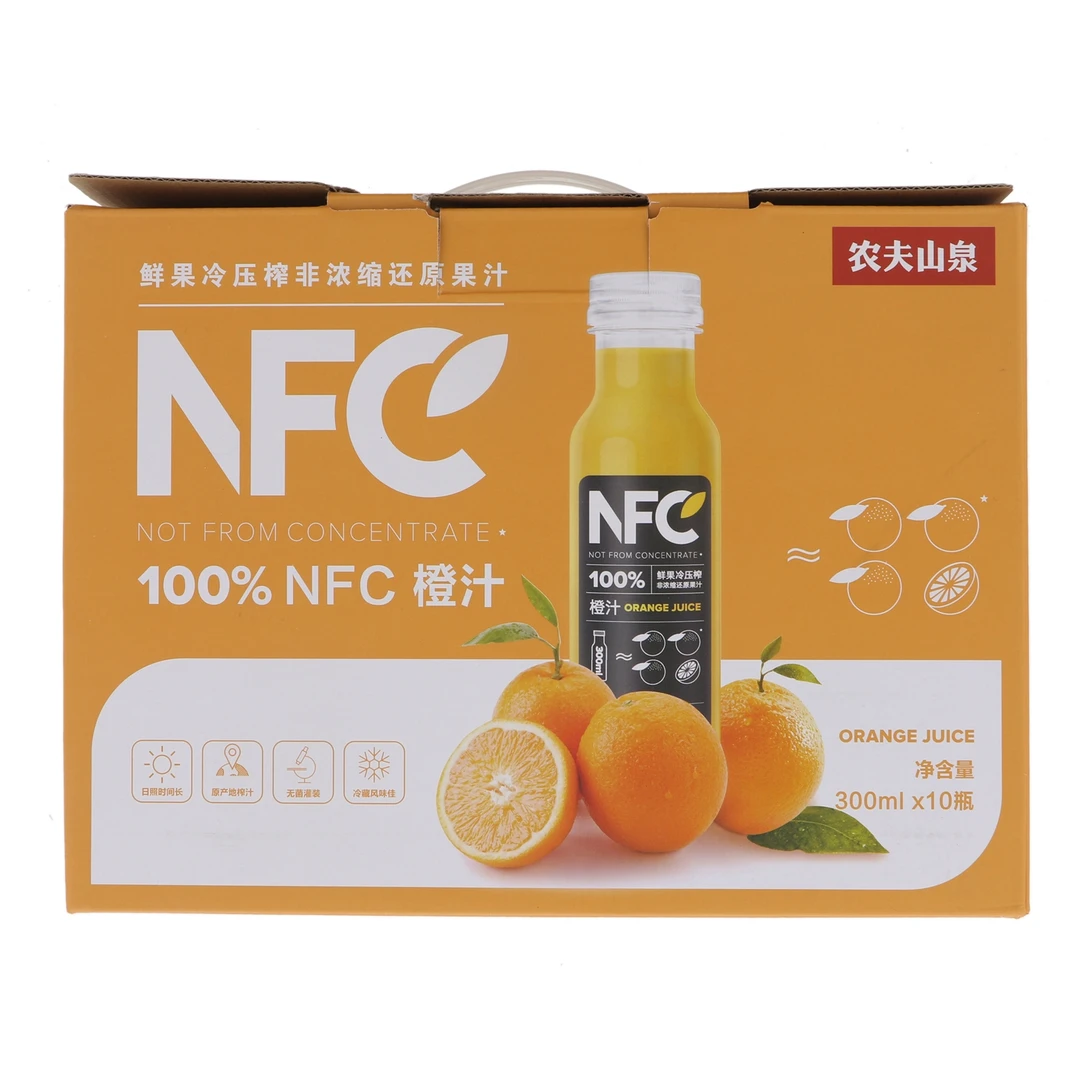 农夫山泉100%NFC橙汁3000ml(300ml*10瓶)