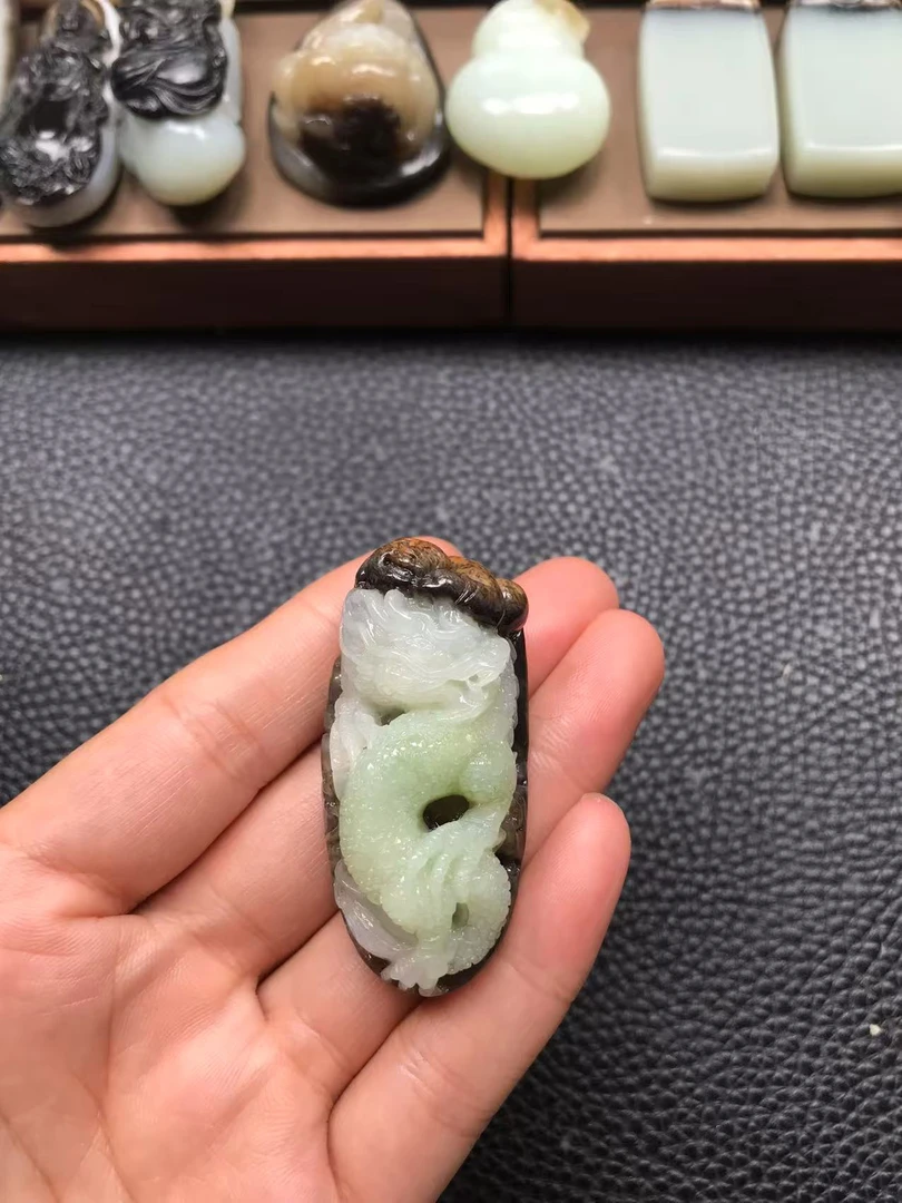 和田玉龙，望子成龙，实物漂亮