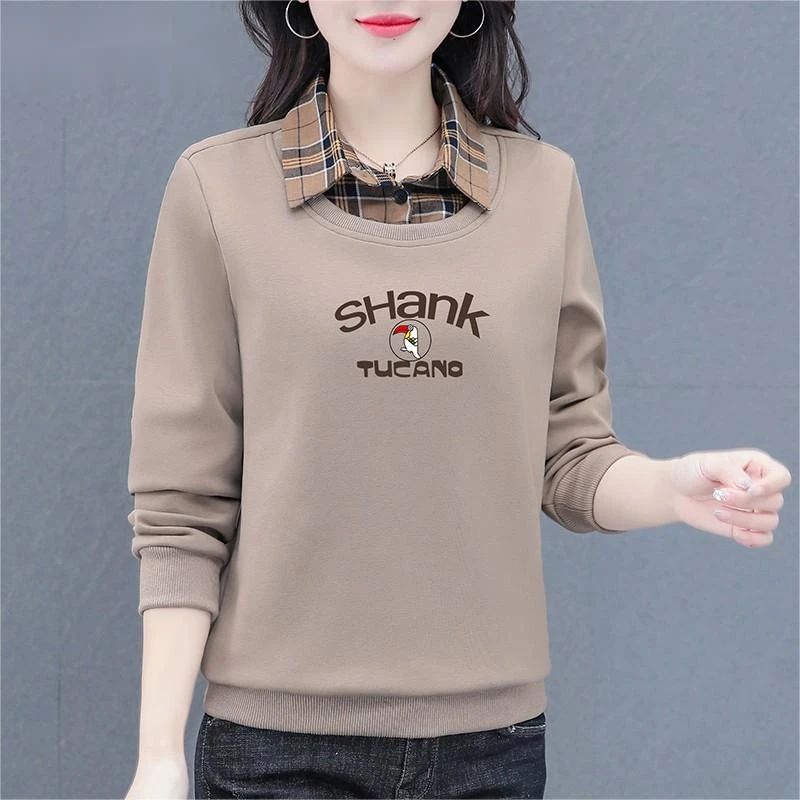 【正品】保暖棉高档卫衣女装2025春秋新款休闲运动卫衣显瘦长袖上衣