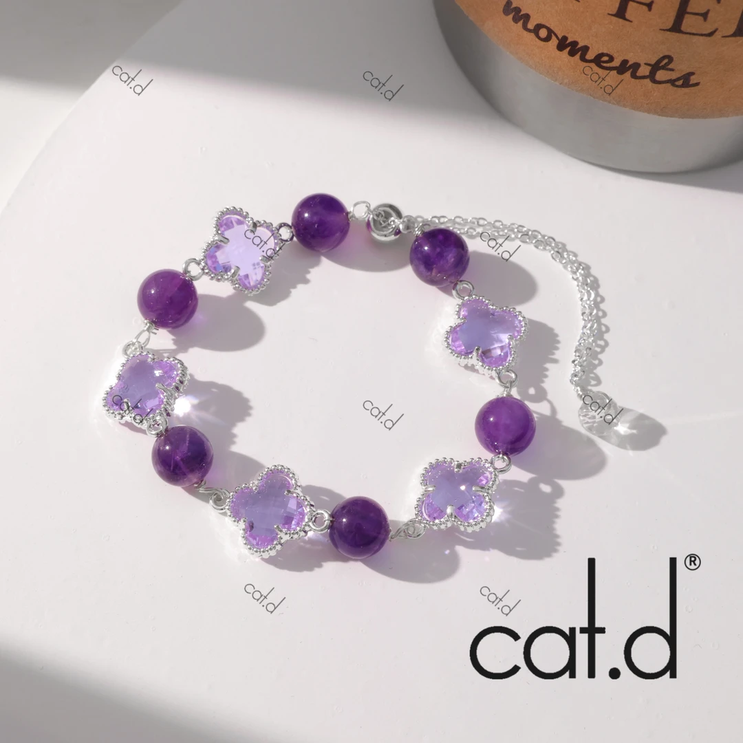 锌合金仿水晶手链 S0012《lucky紫》ins风简约时尚百搭轻奢手链