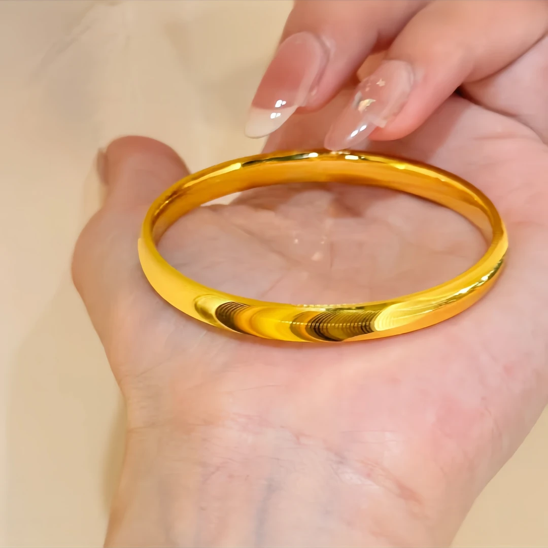 合金手镯 猫眼拉丝手镯黄金色时尚百搭轻奢气质精美不掉色送礼物
