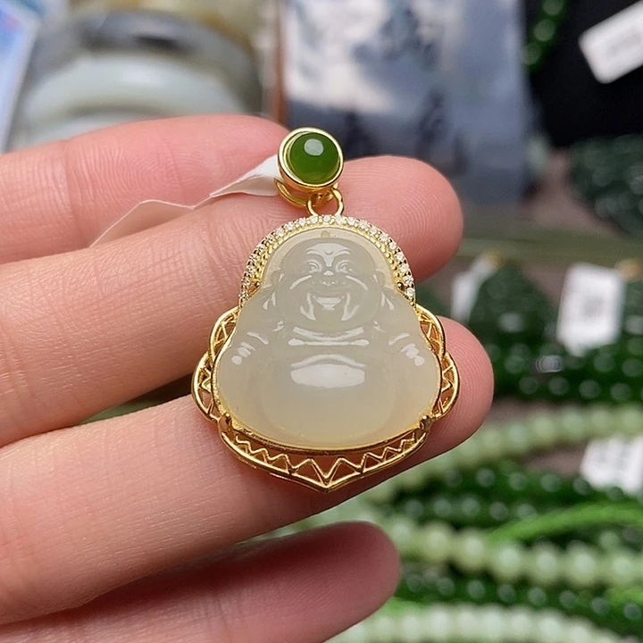 和田玉银S925镶嵌颈饰