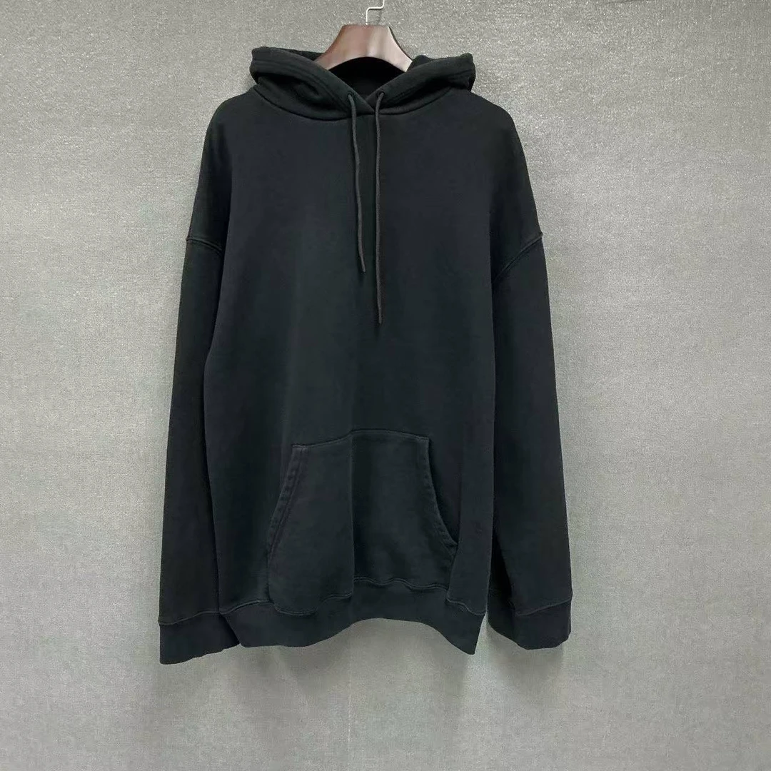 95新 Balenciaga/巴黎世家 (pm) 帽子处印花黑色帽衫卫衣 95新M码
