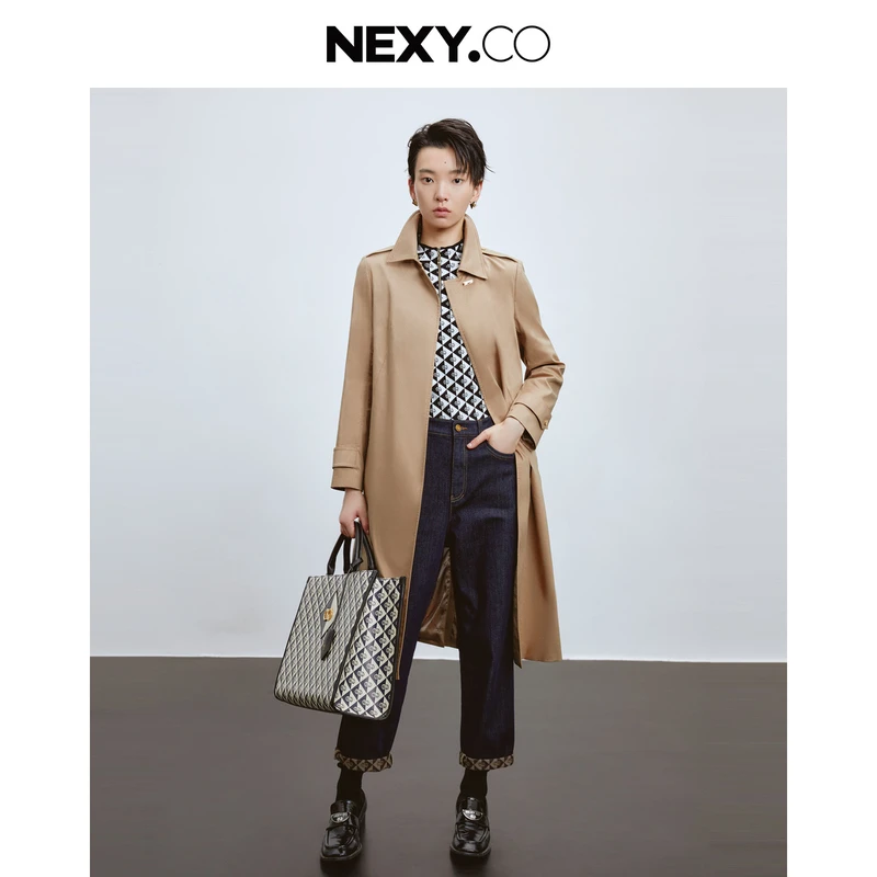 NEXY.CO/奈蔻风衣|绵|气质|百搭|早秋新款|走秀气质|XJ00364D4