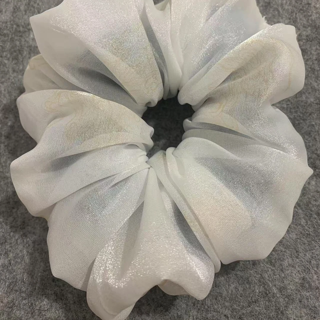 原创设计甜美风日韩发圈发绳简约皮筋清新可爱欧根纱双层大肠发圈