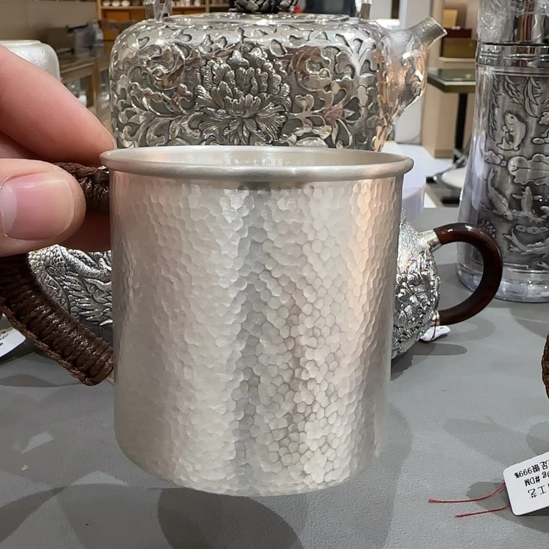 精品茶缸 足银999