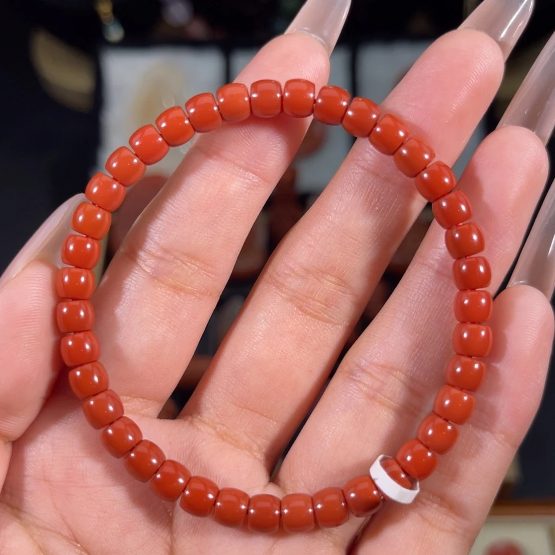 未镶嵌直切手串5.6左右南红玛瑙