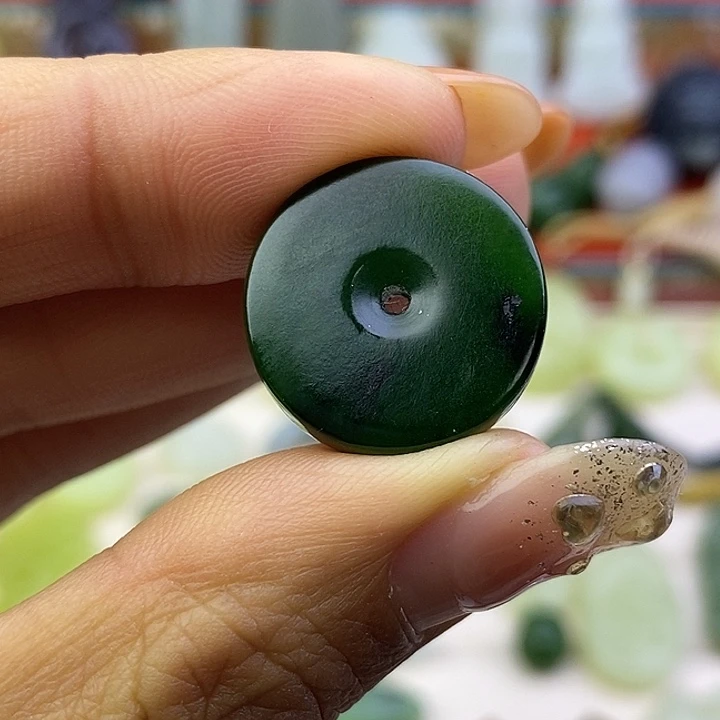 和田玉未镶嵌挂件碧玉平安扣