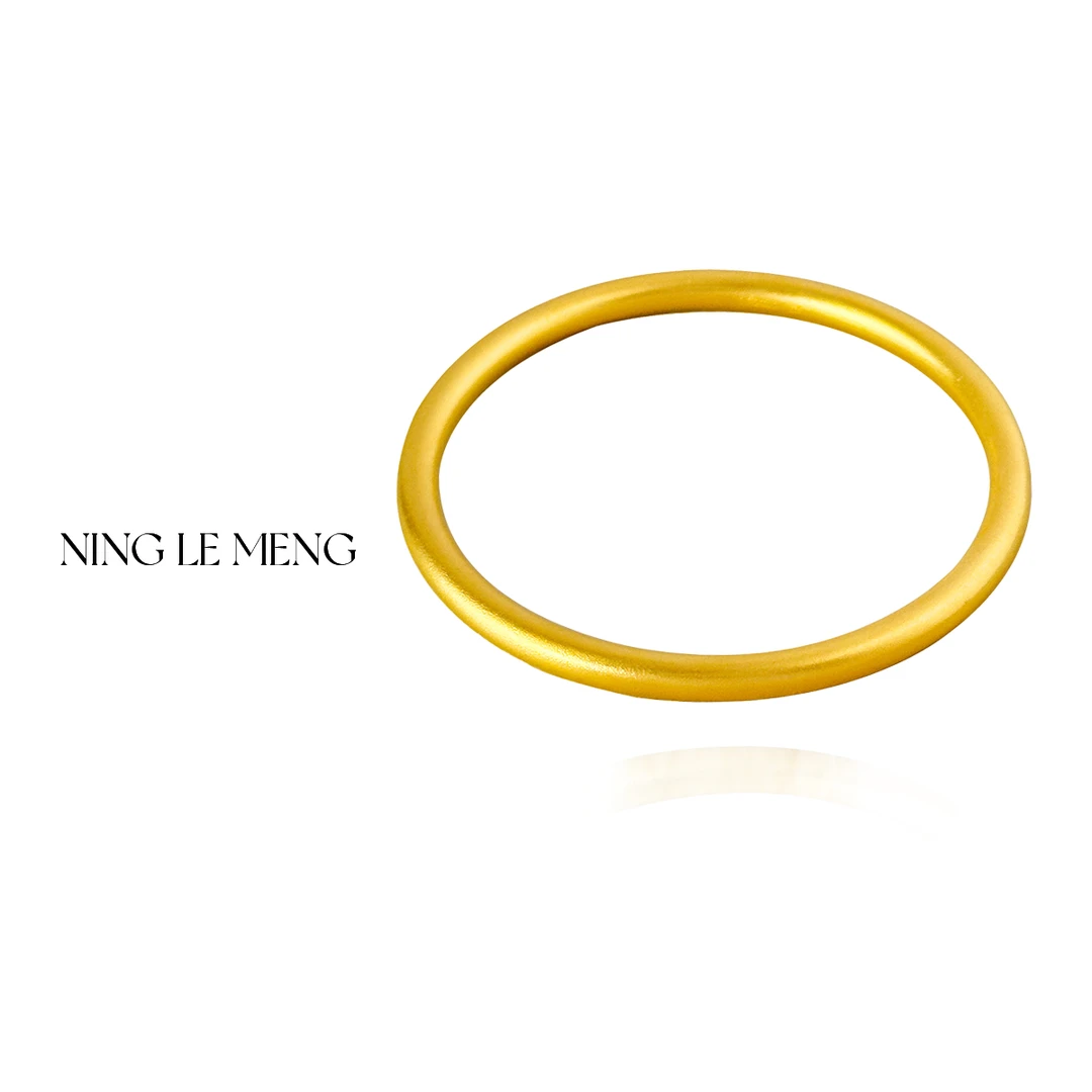 足银手镯 足银999.9纯手工古法哑光素圈气质经典磨砂手镯女款