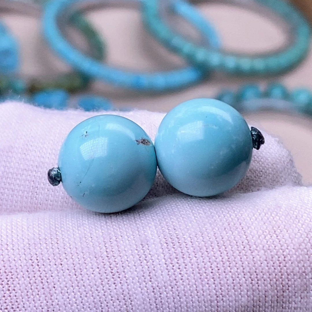 未镶嵌绿松石珠宝奇石12.8mm