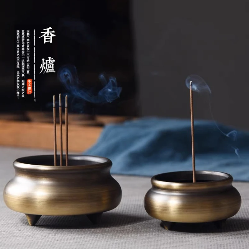 纯铜香炉供奉插香家用香炉烧香炉家用香炉熏香檀香炉香薰炉宣德炉