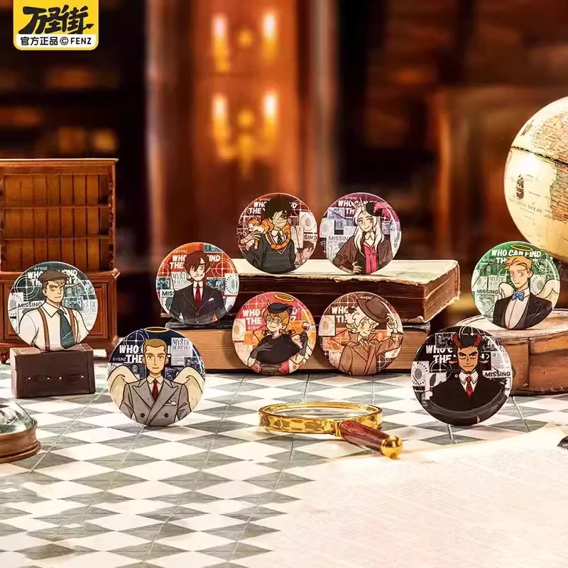 非人哉万圣街神秘侦探系列马口铁徽章动漫周边吧唧包包挂件