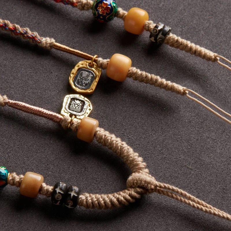 非金属布艺项链 手工股线编织如意结挂绳高货男女项坠绳子爱心款