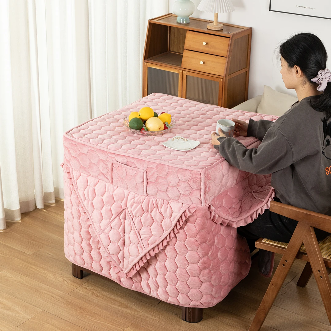 烤火桌罩套正方形取暖桌布罩茶几烤火桌保暖布套加厚冬季电烤炉罩