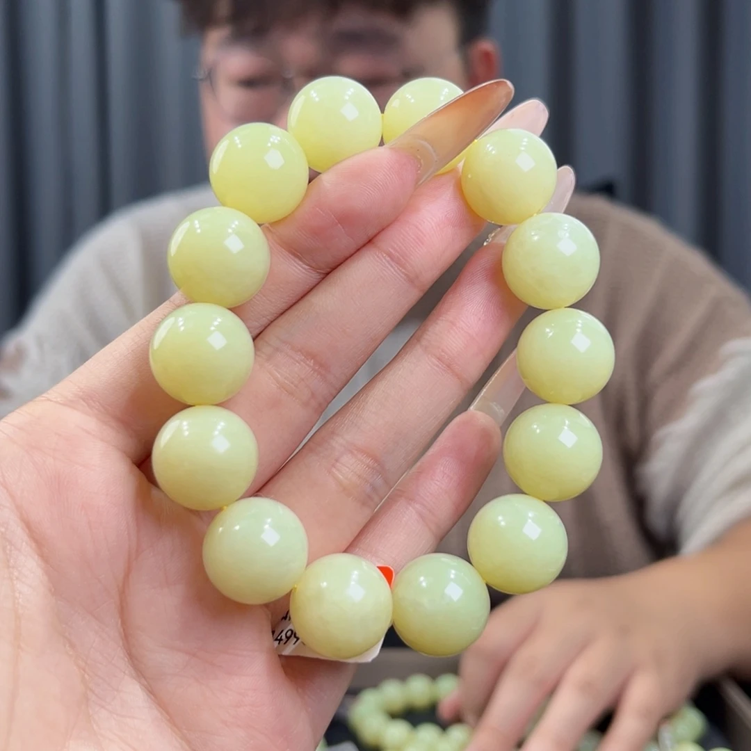 和田玉未镶嵌手串天然和田玉新疆若羌黄口手串16