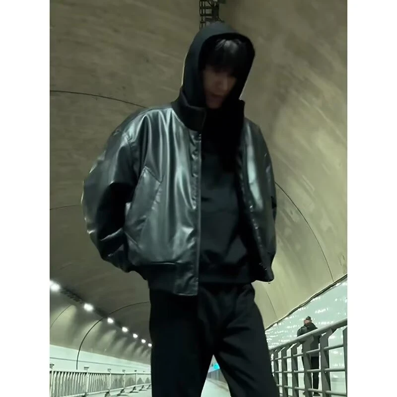 冬季美式皮衣棉服显瘦显高机车感男女宽松上衣