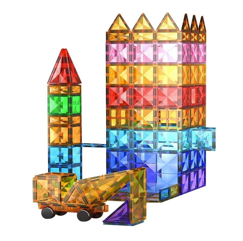 彩窗强磁磁力片益智启蒙拼接钻面拼装积木思维训练儿童益智玩具