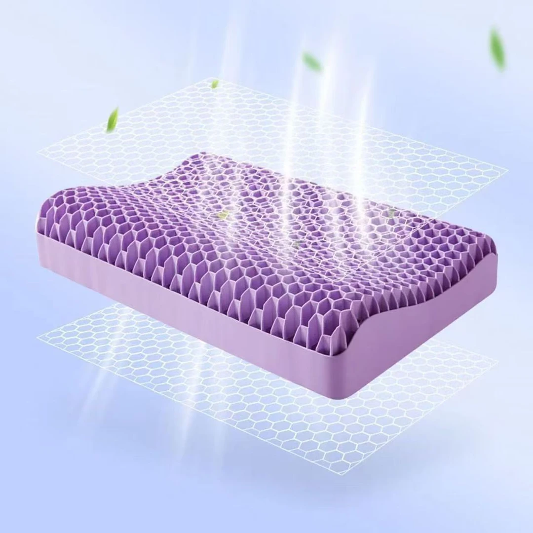 凝胶无压力果胶枕TPE可水洗睡眠护颈蜂窝果胶枕